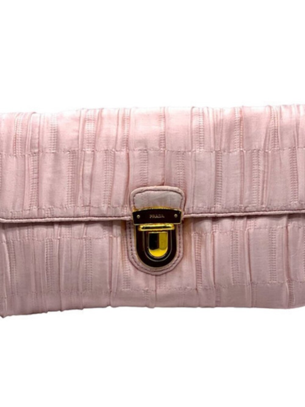 Authentic Prada Vela Rosa Pink Leather Clutch 1N1422 | Auth Card + Dust Bag